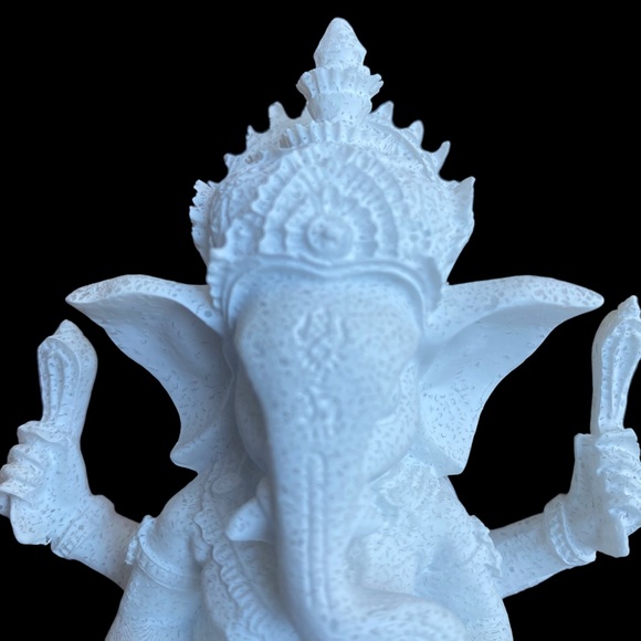 FOUR ARMED SEATED GANESH SCULPTURE - Picture 3 of 8